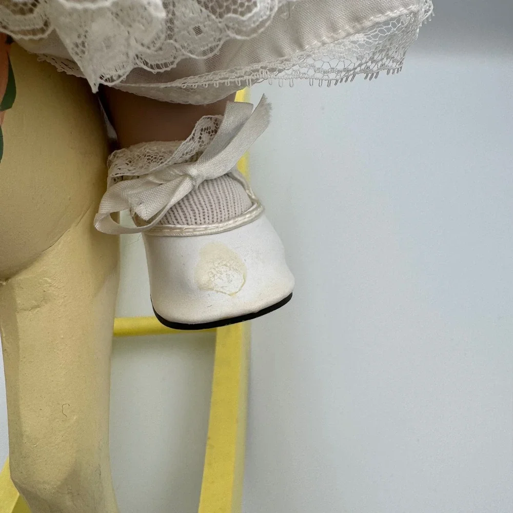 Lee Middleton Missy Buttercup Porcelain Doll Red Hair Yellow Dress Rocking Horse